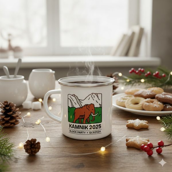 Kamnik 2025 retro emajl lonček